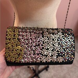 Anthropologie Elegant Multicolor Floral Beaded Women's Bag